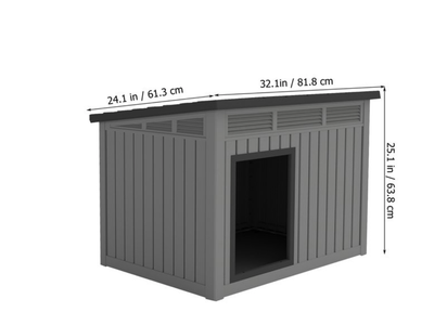 New in Box Dog House with Weatherproof Roof Removable Floors Black, Medium(32.2 * 25.12 * 24.13in)