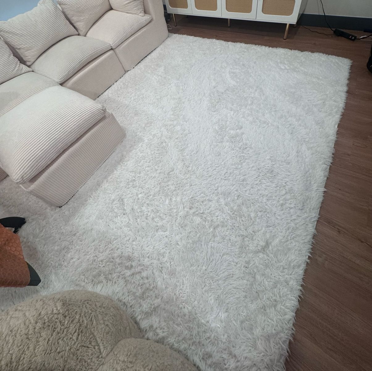 Large White Shag Area Rug Soft Fluffy Living Room Rug