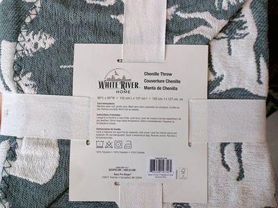 White River Home Chenille Throw Blanket 50" x 60" Forest Bear Theme New