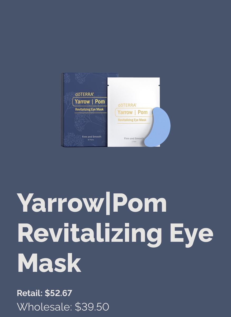 doTERRA Yarrow|Pom Revitalizing Eye Mask - Firm & Smooth (8 Pairs) Biodegradable