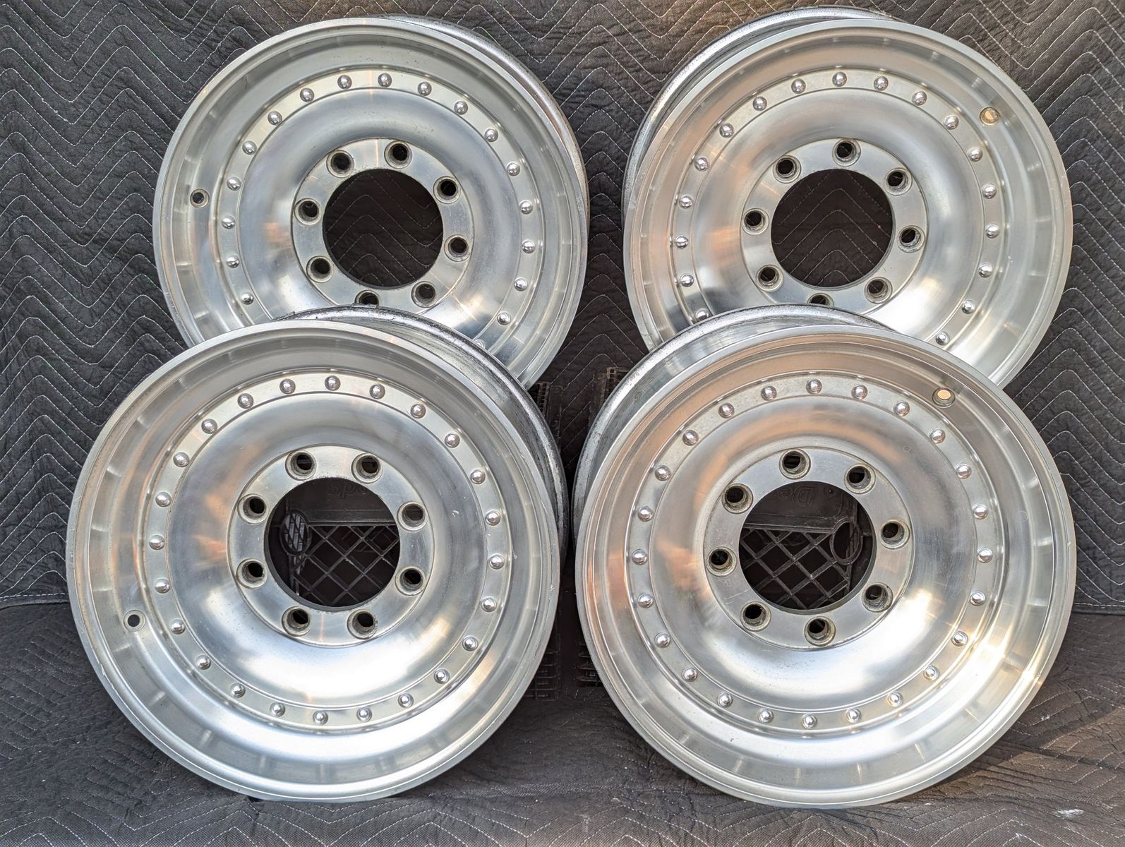 16.5 Inch GMC Dodge Truck Alloy Wheels Simulated Beadlock 8x6.5 Bolt Pattern Set
