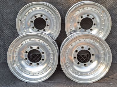 16.5 Inch GMC Dodge Truck Alloy Wheels Simulated Beadlock 8x6.5 Bolt Pattern Set