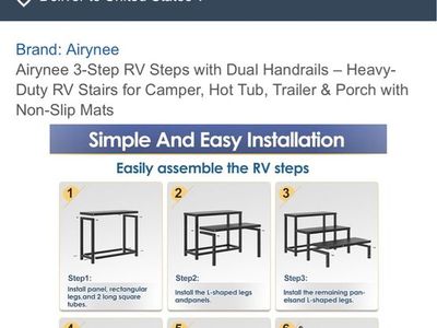 Trailer steps with hand rail