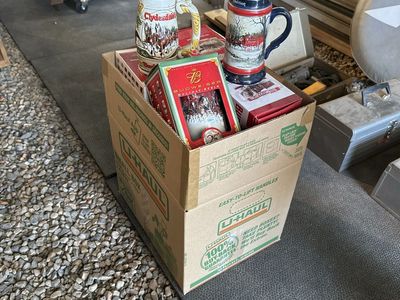 Budweiser Holiday Beer Steins Collection - Clydesdale Winter Scenes complete collection. 46 total new