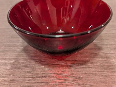 12 vintage 70s Arcoroc France Ruby Red glass berry bowls
