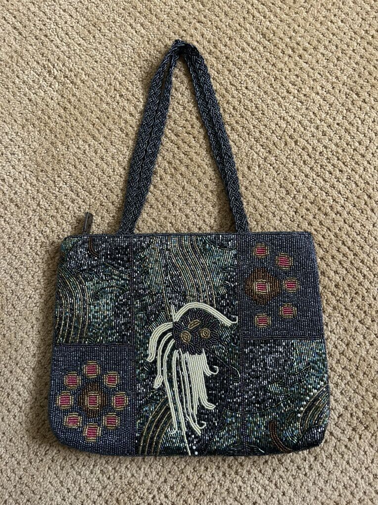 New, Never Used-Vintage Beaded Purse with a Art Nouveau Look