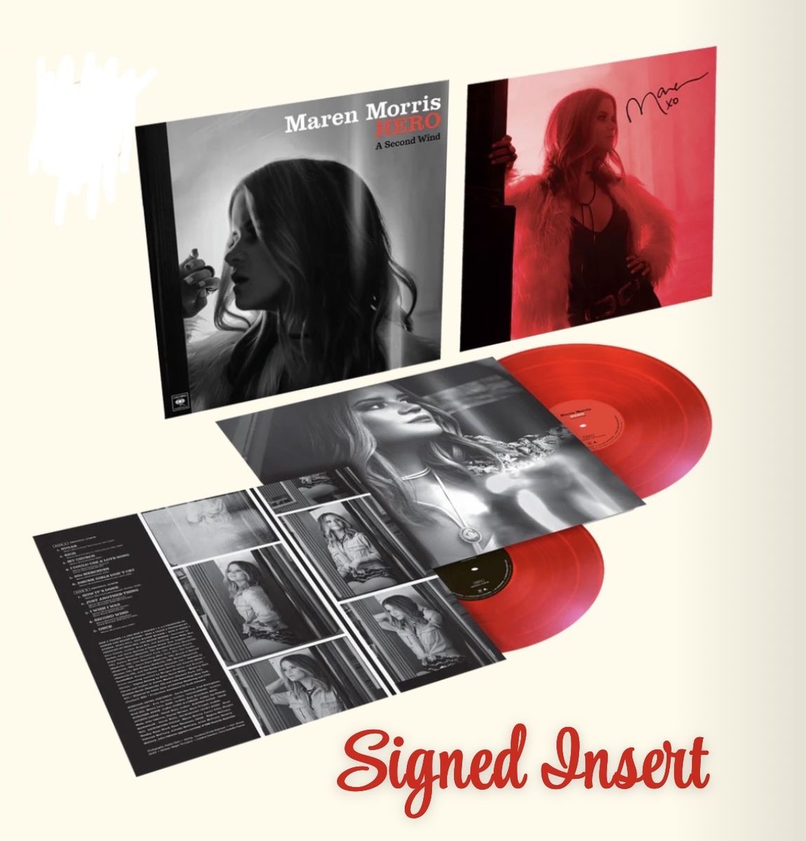 Maren Morris-SIGNED HERO: A Second Wind Double Red Vinyl-10th Anniversary Edition-Autographed-SEALED-Collectible