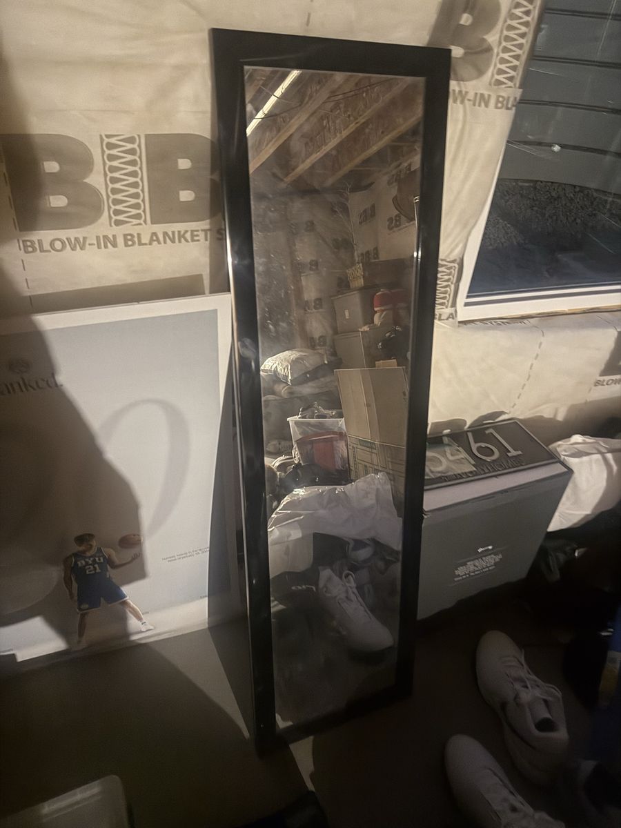 Black Full-Length Standing or Hanging Wall Mirror