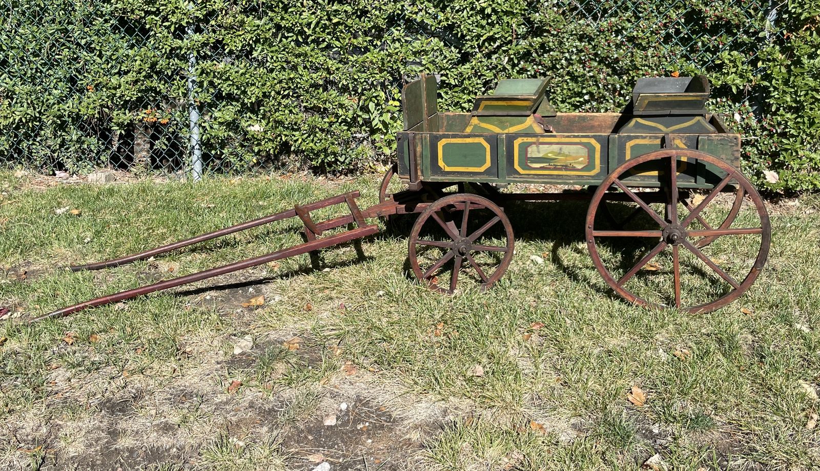 Antique Goat Wagon w/ Sleigh Runners – Original Paint – Decor Piece