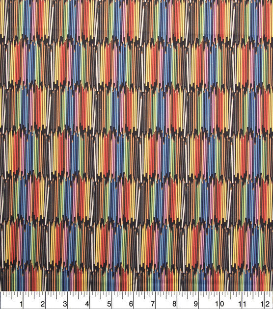 Colored pencil fabric - free US shipping with 2 yards or more