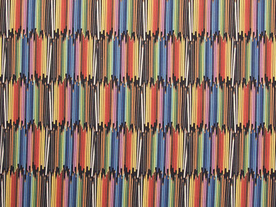 Colored pencil fabric - free US shipping with 2 yards or more
