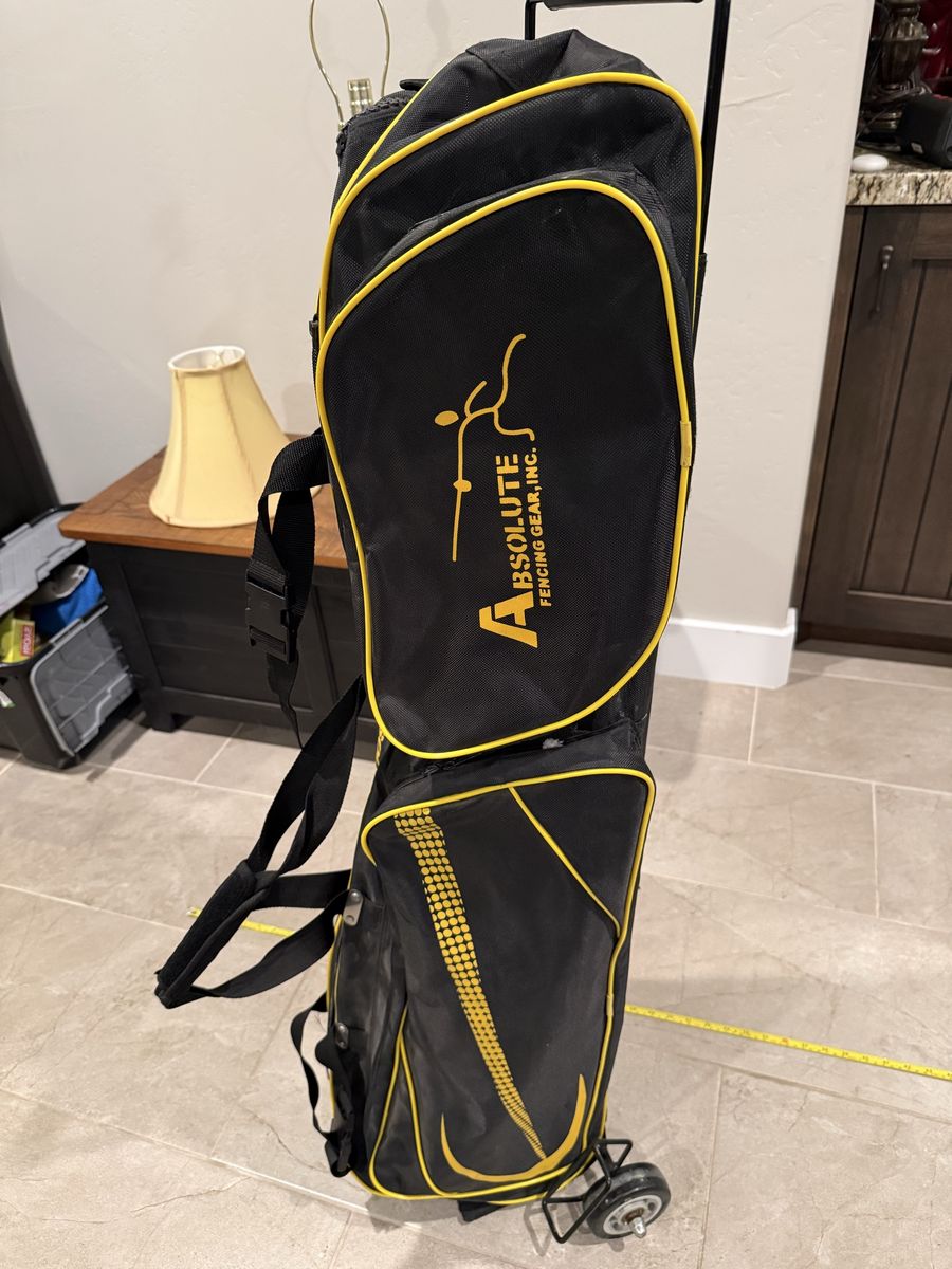 Absolute Fencing Gear Rolling Fencing Equipment Bag - Black/Yellow with Wheels