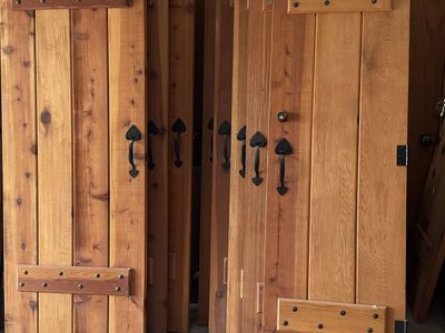 Rustic Solid Wood Plank Doors w Frames- Interior/Exterior, Various Sizes, Farmhouse Cabin Lodge Ski Home Style