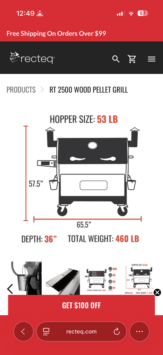 Recteq2500 BFG Pellet Smoker