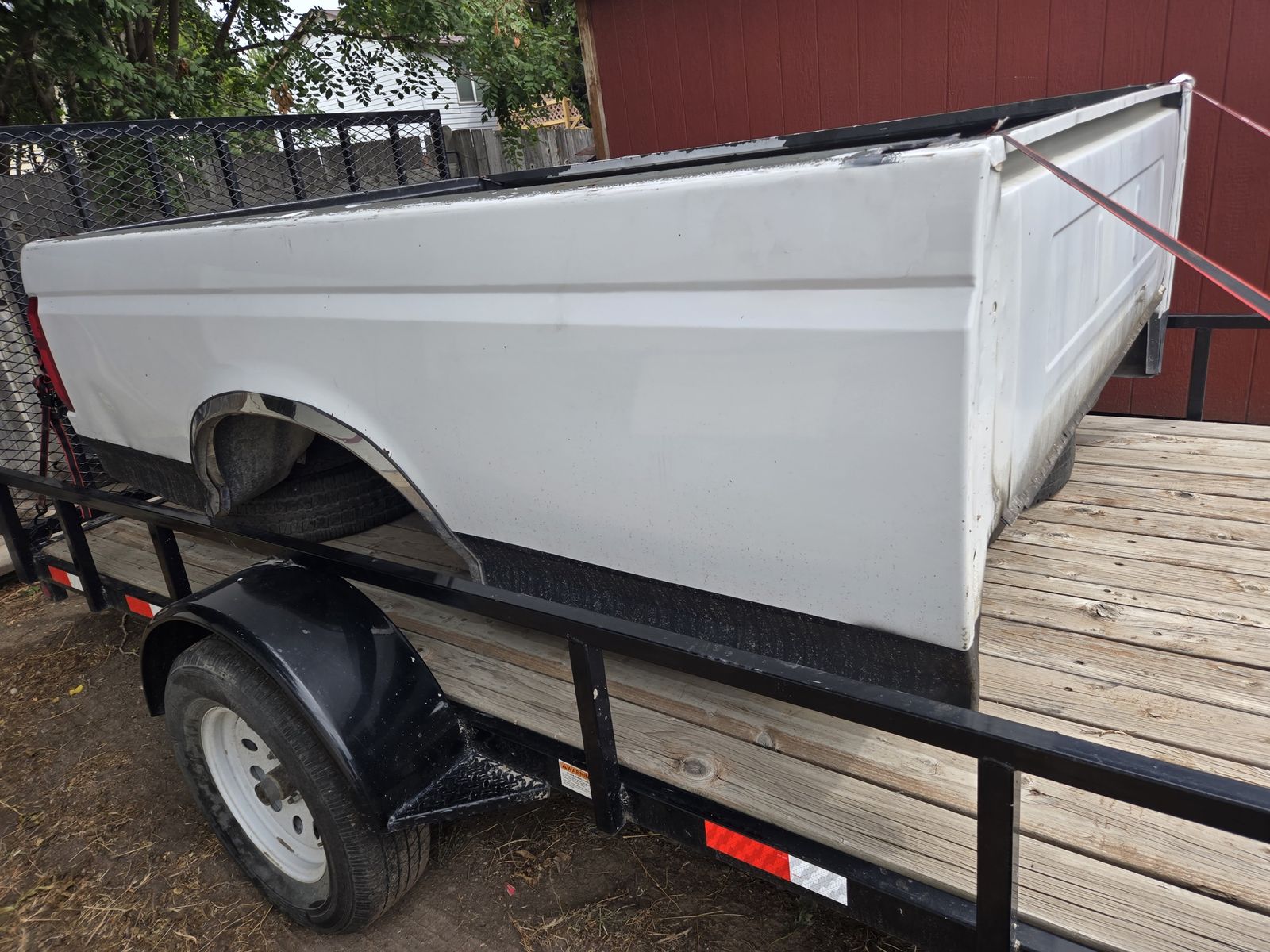 White Ford Pickup Truck Bed Tailgate Side Panel Replacement Part