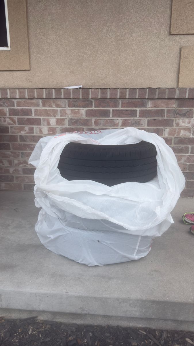 3 tires with low tread left 2/32-4/32 size 215/70R16