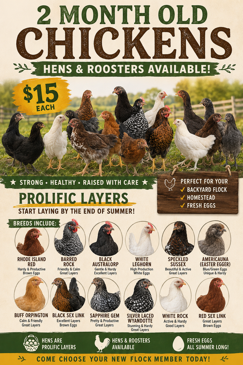 2-month old chickens