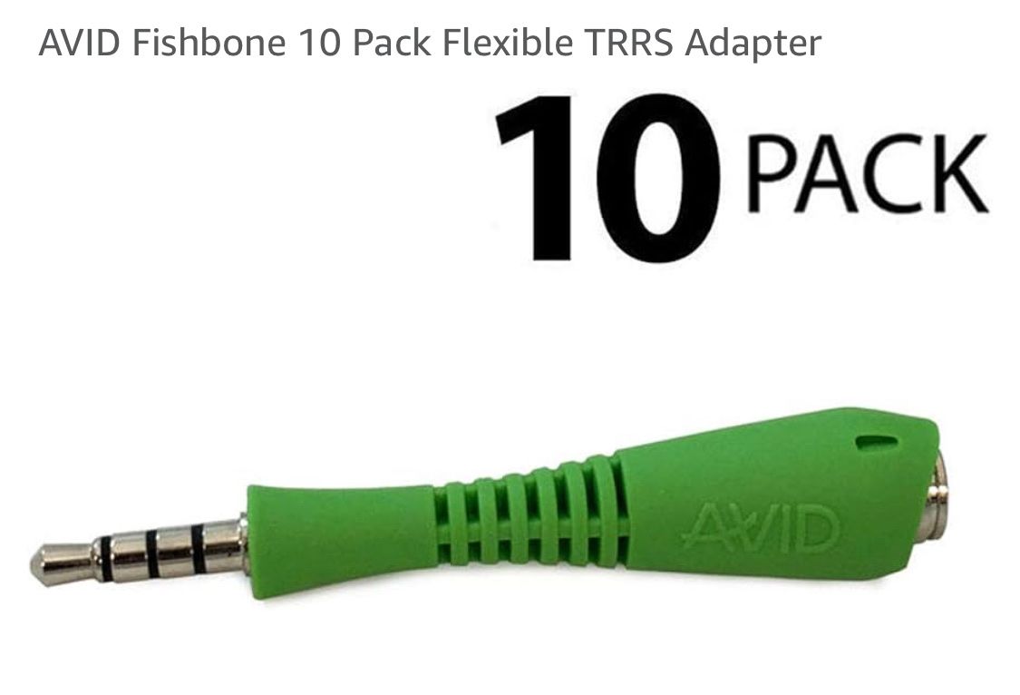 10 Pack Flexible TRRS Adapter, Avid 3.5mm Fishbone