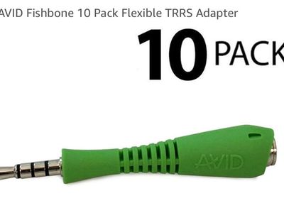 10 Pack Flexible TRRS Adapter, Avid 3.5mm Fishbone