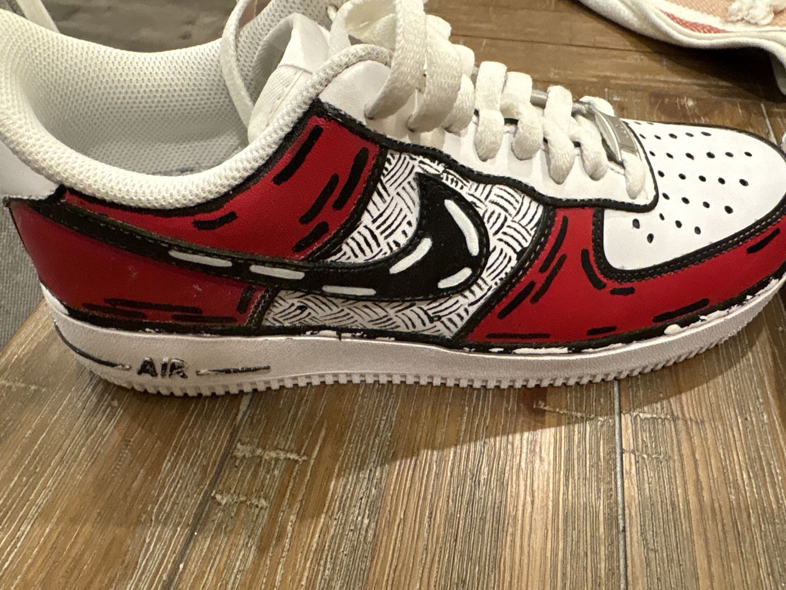 Custom Painted Nike Air Force 1 Sneakers - Men's Size 8