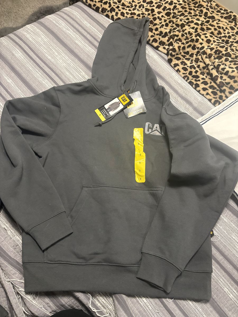 CAT Caterpillar Men's Logo Pullover Hoodie Gray Size Small NWT
