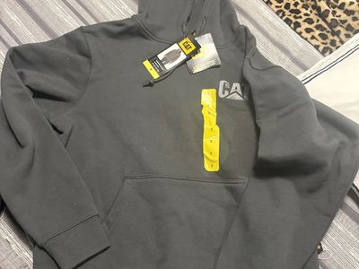 CAT Caterpillar Men's Logo Pullover Hoodie Gray Size Small NWT