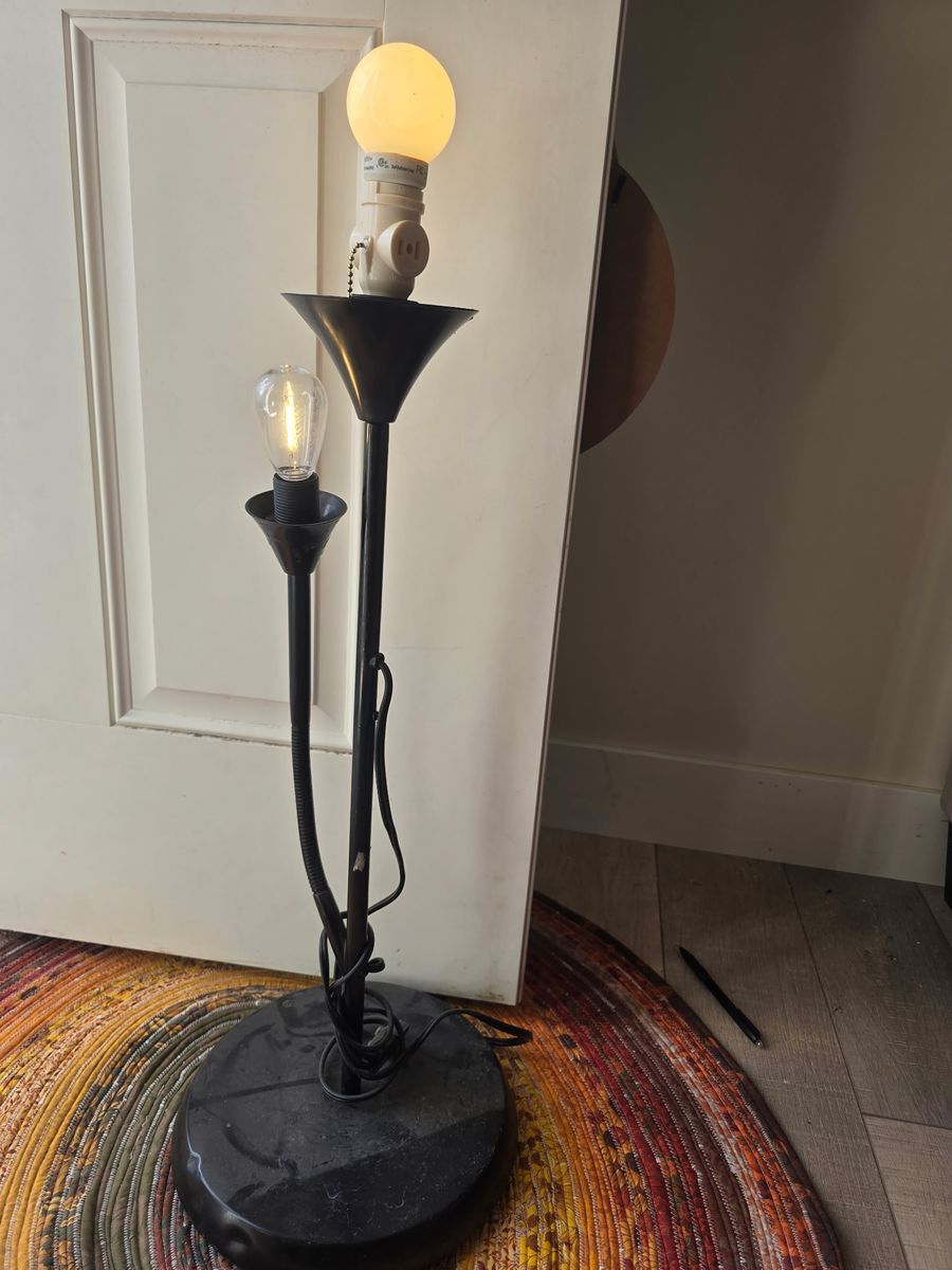 Black 2-Light Torchiere Floor Lamp – Industrial Mother Son Task Desk Light 26"