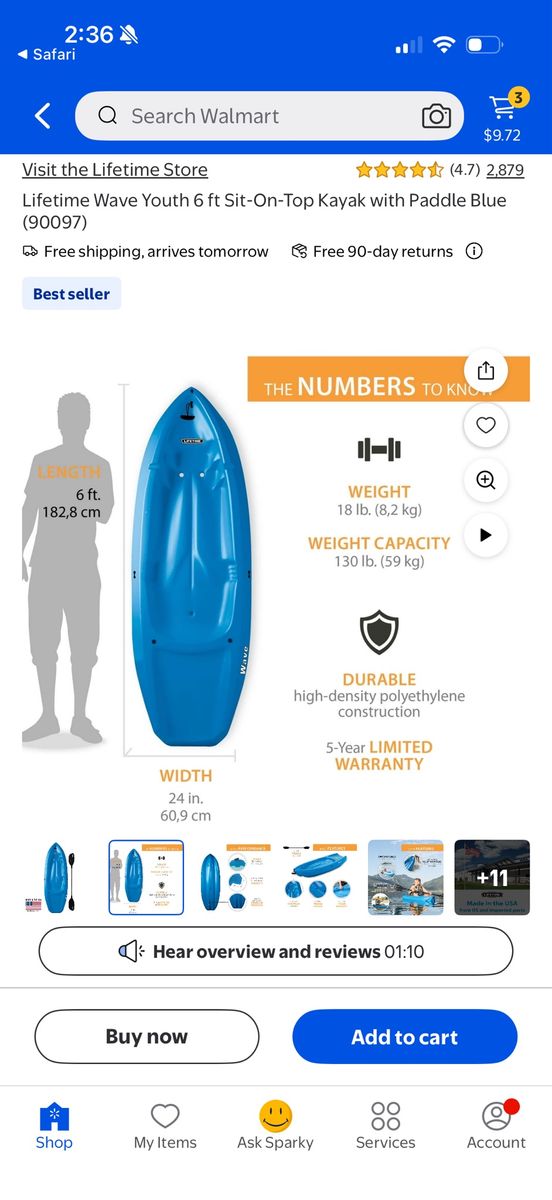 Lifetime Youth Wave Kayaks