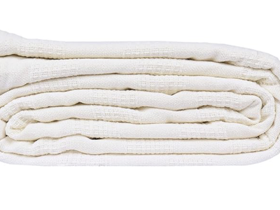 NEW 24pk Snag Free Thermal Blankets Bedspread Low Weight (66 x 90) / White 45/55 poly cotton