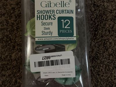 Gibelle 12-Piece Leaf Design Shower Curtain Hooks - Secure, Sleek, Sturdy Decoration Accessories