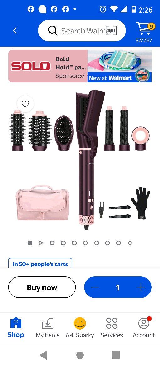 Blow Dryer Air Curling Iron  Straightner, Brushes 7 in 1 Set