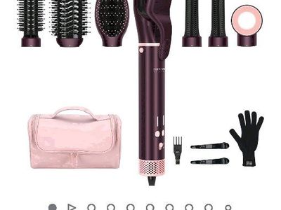 Blow Dryer Air Curling Iron Straightner, Brushes 7 in 1 Set