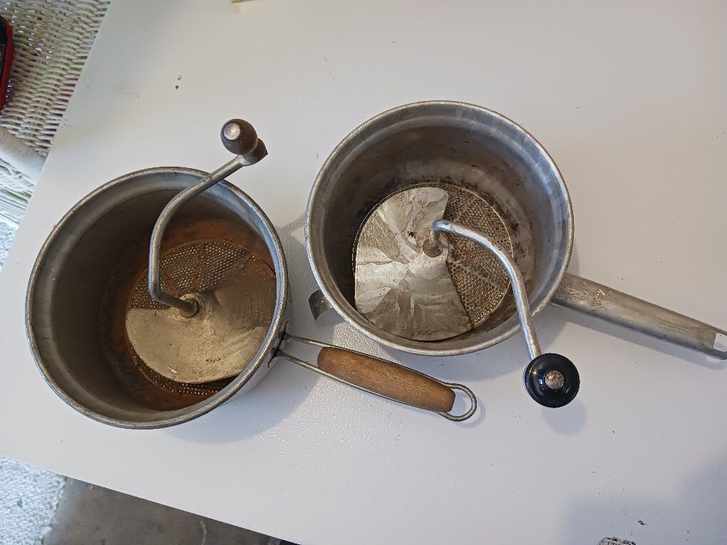 Foley food mill, classic hand crank strainer