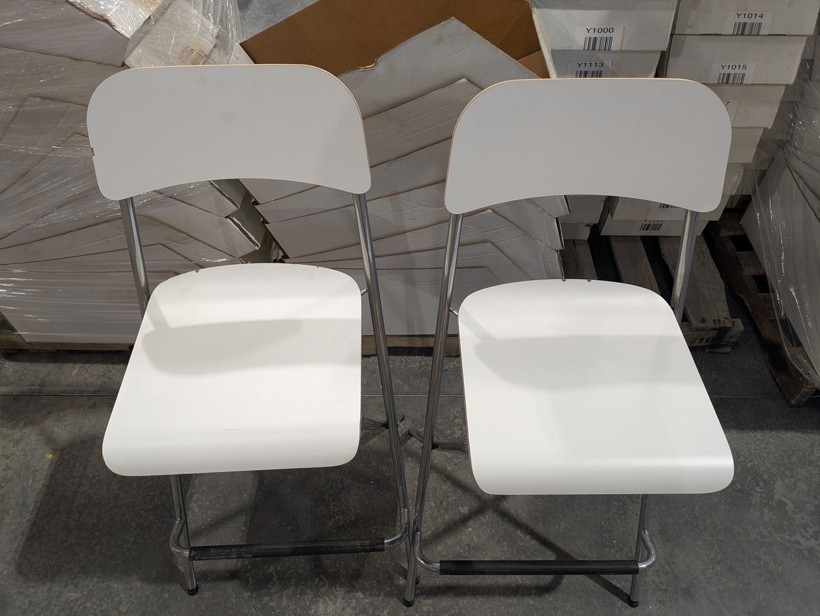 IKEA Franklin Folding Bar Stools White Metal (13 Available)