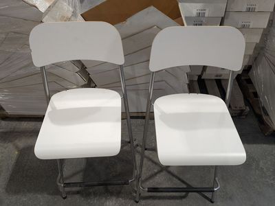 IKEA Franklin Folding Bar Stools White Metal (13 Available)