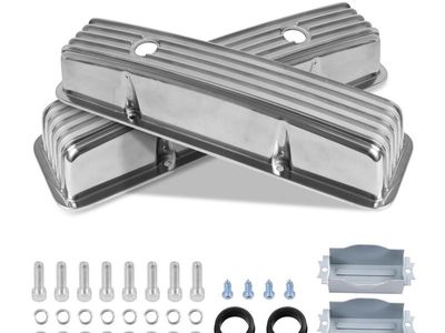 Small Block Polished Aluminum Valve Covers New