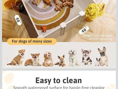Little Dove 48"x48"x18" PVC Whelping Box & Puppy Playpen with Adjustable Door, White