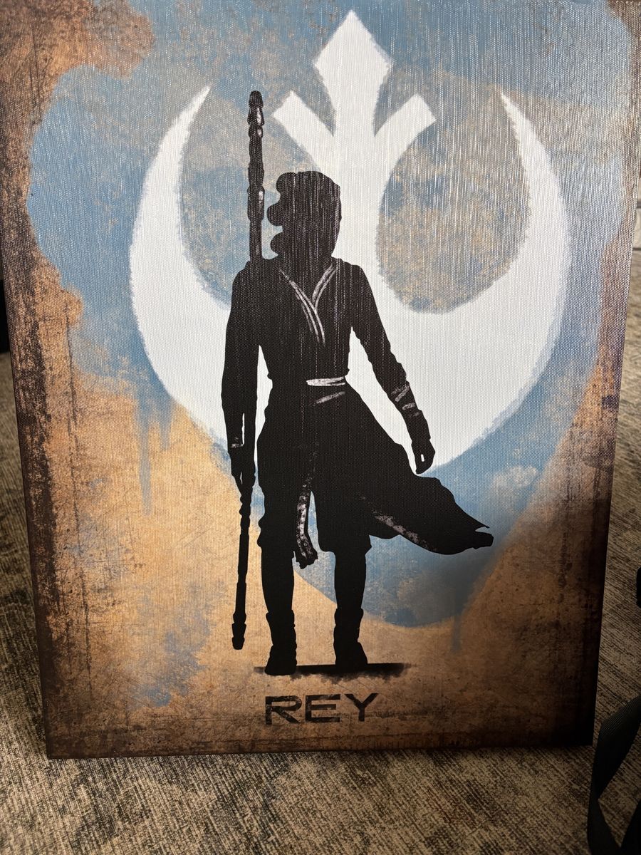 Star Wars Rey & Rebel Alliance Symbol Canvas Wall Art Decor - 16x20 Unframed