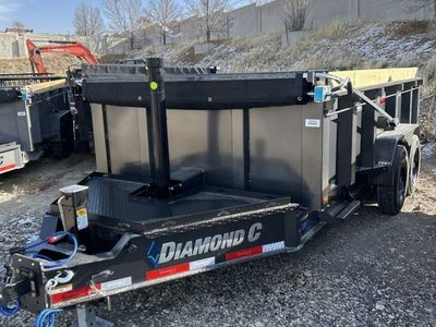 7x14 Diamond C LPT 208 Dump Trailer - 32" Sides - 18K GVWR - 18 Ply Tire Upgrade, Board Brackets, Long Arm Tarp