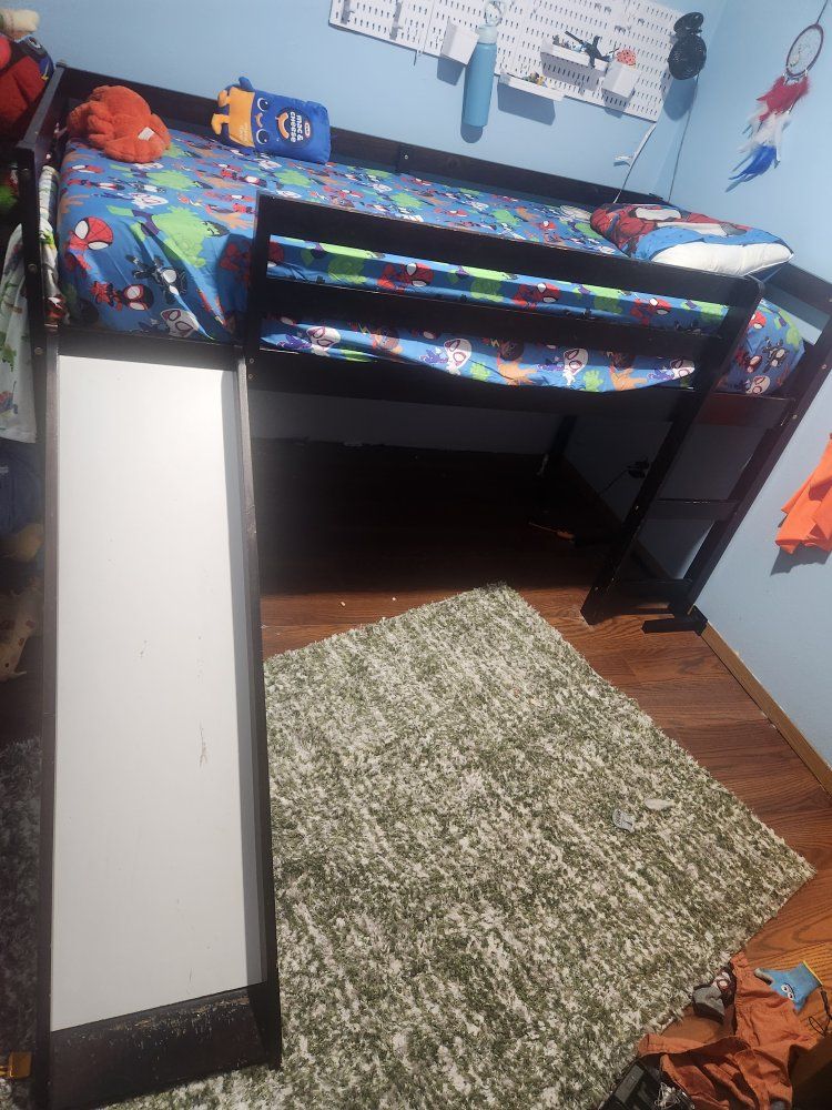 Low Loft Bed With Slide