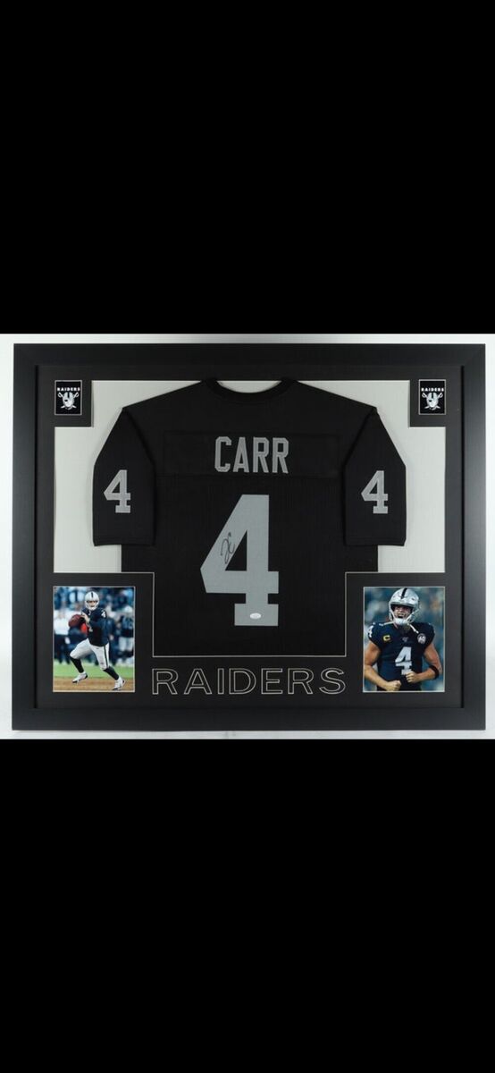 Carr Raiders framed autographed jersey