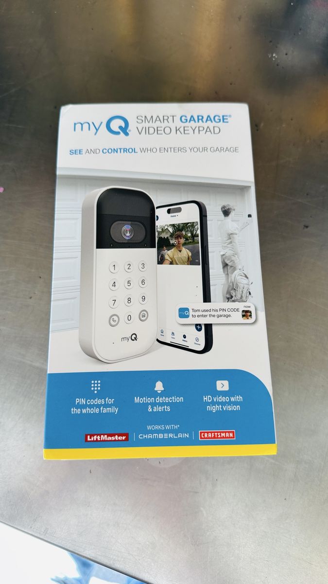 MyQ Smart Garage Video Keypad - Live Streaming, Motion Detection & Night Vision