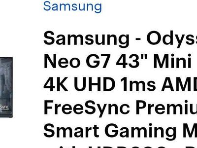 Samsung Odyssey gaming screen