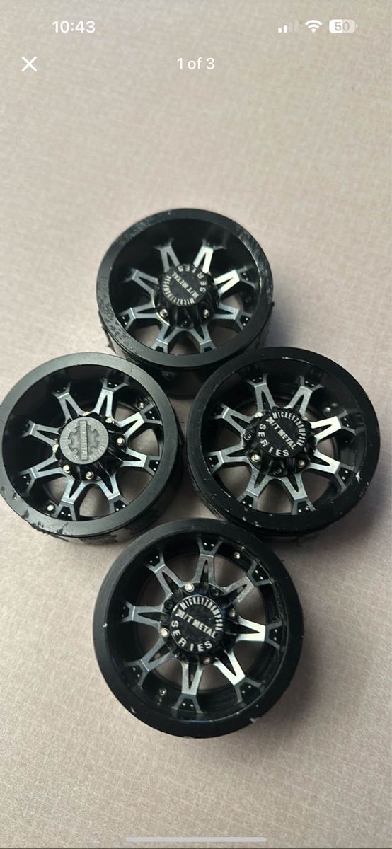 Set of 4 RC4WD METAL SERIES RC Car Wheels - Black & Silver Scale Crawler Rims