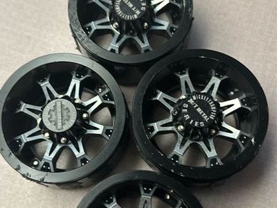 Set of 4 RC4WD METAL SERIES RC Car Wheels - Black & Silver Scale Crawler Rims