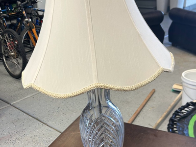Elegant Crystal Glass Table Lamp with Shade – $70 OBO