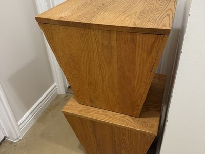 DownEast Wooden Tapered Side Tables / Nightstands with Storage - Set of 2