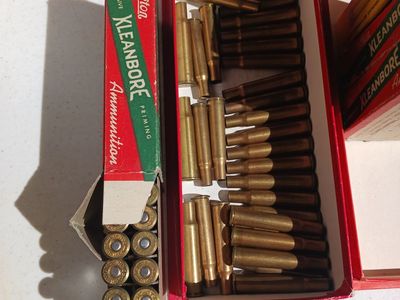 30-40 KRAG 24 rounds and 80 brass with vintage ammo boxes all for $30 cash