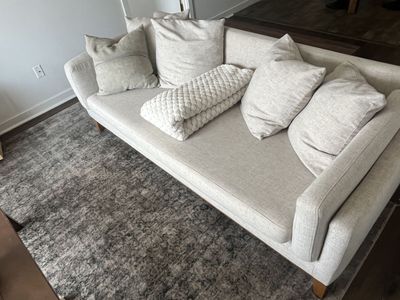 World Market Light Beige Fabric Sofa