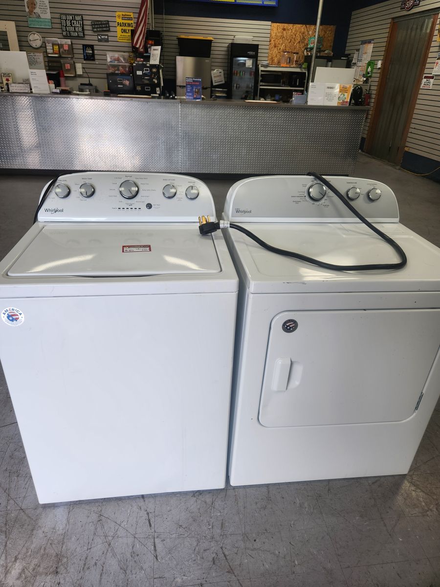 Whirlpool Top-Load Washer and Electric Dryer Set - White
